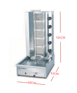 asador de kebab 5 quemadores incluye chapa protectoragb 1050 03
