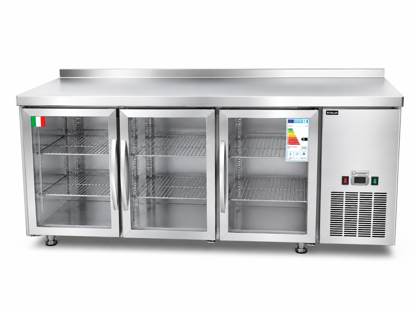 Bajos Mostrador Refrigerado con Puertas de Vidrio 3 puertas 1800x600x850mm 1 Bajos Mostrador Refrigerado con Puertas de Vidrio 3 puertas 1800x600x850mm