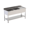 Fregadero inox de 1400x600x850 con escurridor a la derecha – 2 Cubetas 2 cafetero de barra con posero 100 x 60 x 105 cm 02