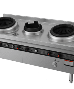 Wok con 3 fuegos a gas sobre soporte – 1820x760x850 mm – 86 Kw