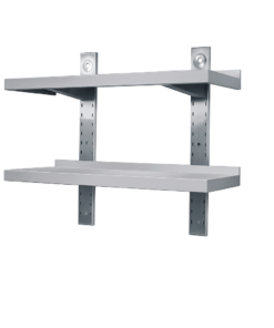 Estante de pared acero inox – 2 baldas – 1200x400x650mm
