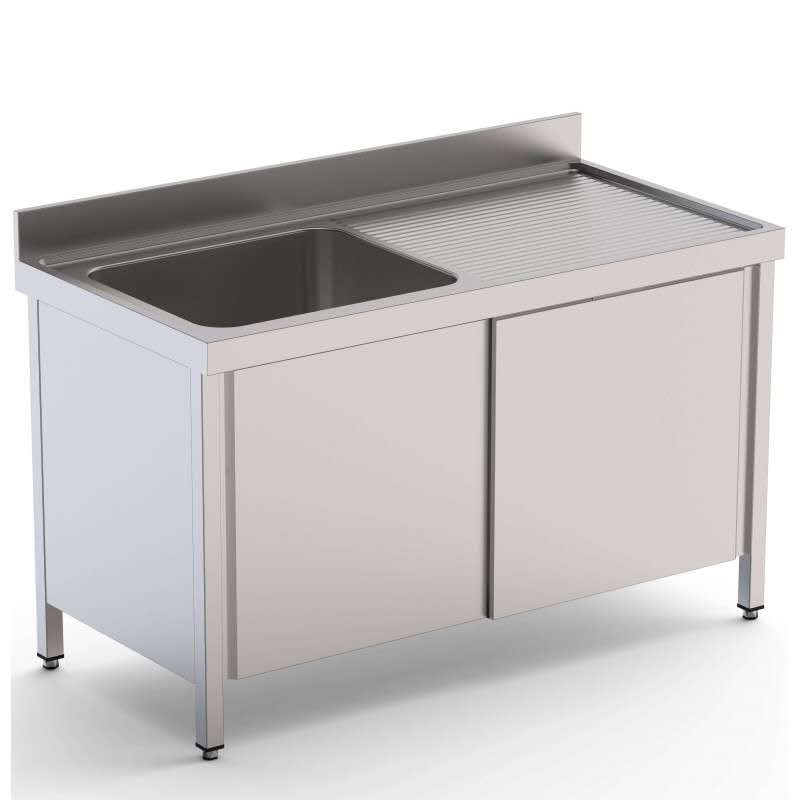 Fregadero Acero Inoxidable 1 ecurridor a la derecha Fondo 600 Con Puertas Correderas 1200x600x850h mm 1 Fregadero Acero Inoxidable 1 ecurridor a la derecha Fondo 600 Con Puertas Correderas 1200x600x850h mm