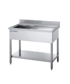 Fregadero inox de 1000x600x850mm con estante y escurridor a la derecha  – 1 Cubeta