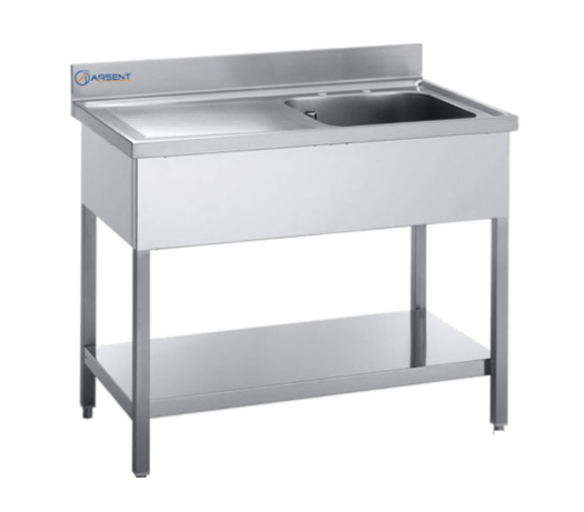 Fregadero inox de 1000x600x850mm con estante y escurridor a la izquierta – 1 Cubeta 1 Fregadero inox de 1000x600x850mm con estante y escurridor a la izquierta – 1 Cubeta