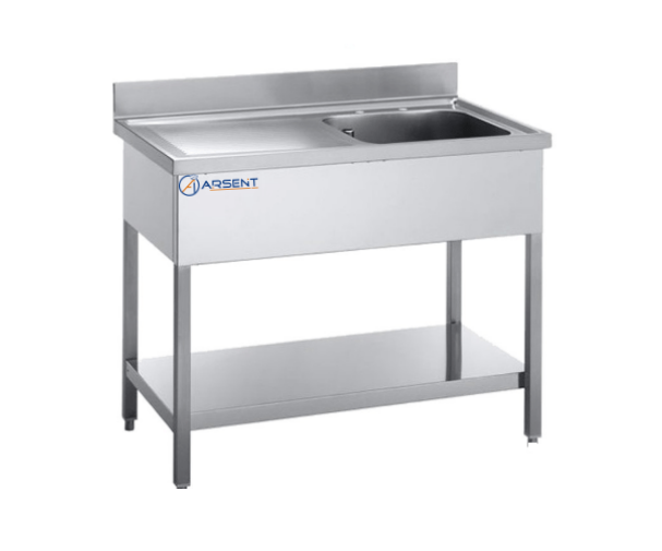 Fregadero inox de 120cm con estante - 1 Cubeta 1 Fregadero inox de 120cm con estante - 1 Cubeta