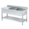 Fregadero inox de 1400x600x850 con escurridor a la izquierta – 2 Cubetas 2 fregadero inox de 1400x600x850 con escurridor a la izquierta – 2 cubetas 01