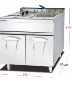 Alternative view of Freidora Industrial a Gas con Mueble 28+28 Litros GF-985