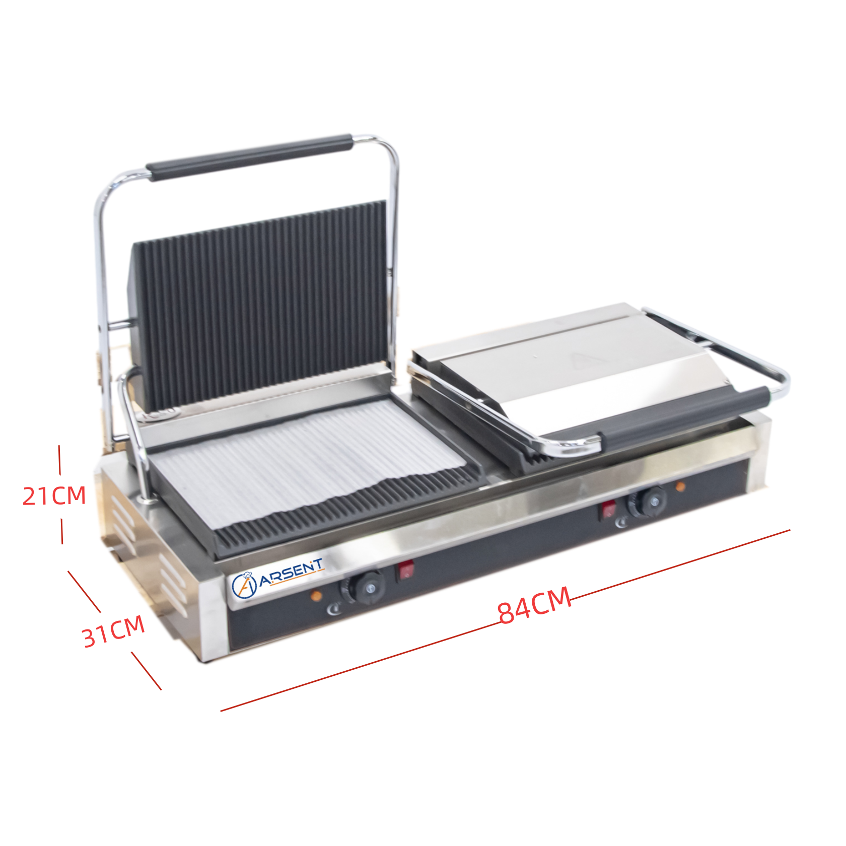 GRILL ELÉCTRICO INDUSTRIAL DOBLE DE 840 X305 X210H MM IEG-813E 2 GRILL ELÉCTRICO INDUSTRIAL DOBLE DE 840 X305 X210H MM IEG-813E - Imagen 2