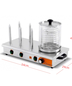 Alternative view of MÁQUINA DE PERRITOS 4 PINCHOS DE 540X290X410H MM PEKIN HDW-4
