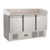 mesa 3 puertas preparacion pizzas con encimera de granito de 1400 x700 x1020 mm g s903pz 01
