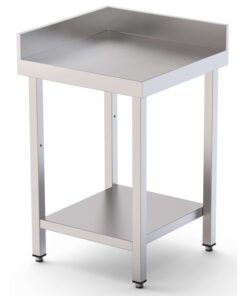 Mesa de trabajo acero inoxidable angular para composiciones en l con 1 estante 600x600x850 mm