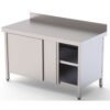 Mesa de Trabajo Acero inoxidable Mural Con Puerta Corredera 1000x600x850h mm 2 mesa de trabajo acero inoxidable mural con puerta corredera 1000x600x850h mm 01