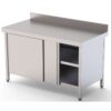 Mesa de Trabajo Acero inoxidable Mural Con Puerta Corredera 1200x600x850h mm 2 mesa de trabajo acero inoxidable mural con puerta corredera a 1 cara 1200x600x850h mm 01