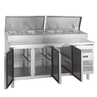 MESA REFRIGERADA GN1/1 3 PUERTAS FONDO 70CM 3 MESA REFRIGERADA GN1/1 3 PUERTAS FONDO 70CM - Imagen 3