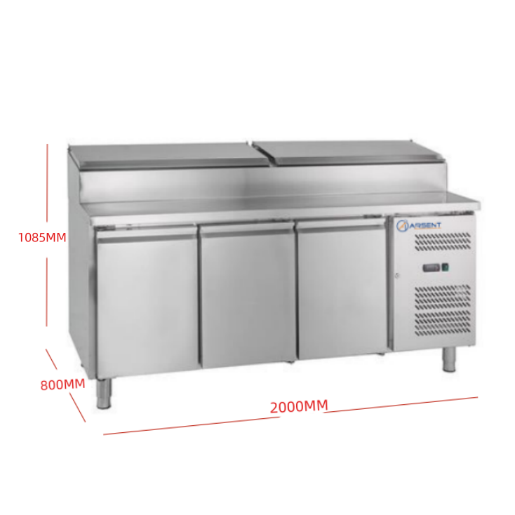 MESA REFRIGERADA GN1/1 3 PUERTAS FONDO 80CM SHH3000/800 4 MESA REFRIGERADA GN1/1 3 PUERTAS FONDO 80CM SHH3000/800 - Imagen 4