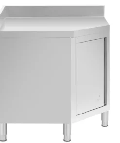 Alternative view of Mueble esquinero de acero inoxidable - antisalpique - 1000x1000x600x850 mm