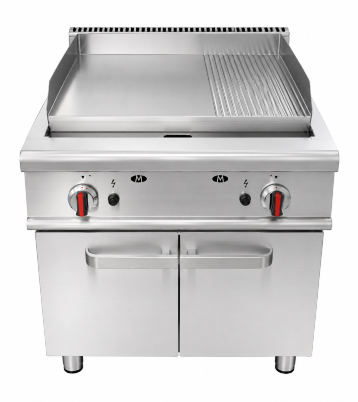 Planchas industriales: gas vs eléctrica, ¿qué conviene más a tu cocina? 6 Plancha de cocer a gas CROMO de pie GRT-GH-986