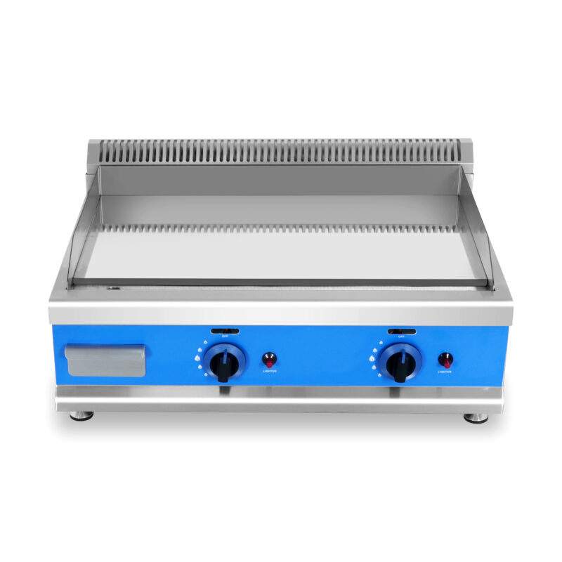 Planchas industriales: gas vs eléctrica, ¿qué conviene más a tu cocina? 7 Plancha / Frytop a gas profesional de cromo duro 650x570x370 mm (2 quemadores, 10 kW)