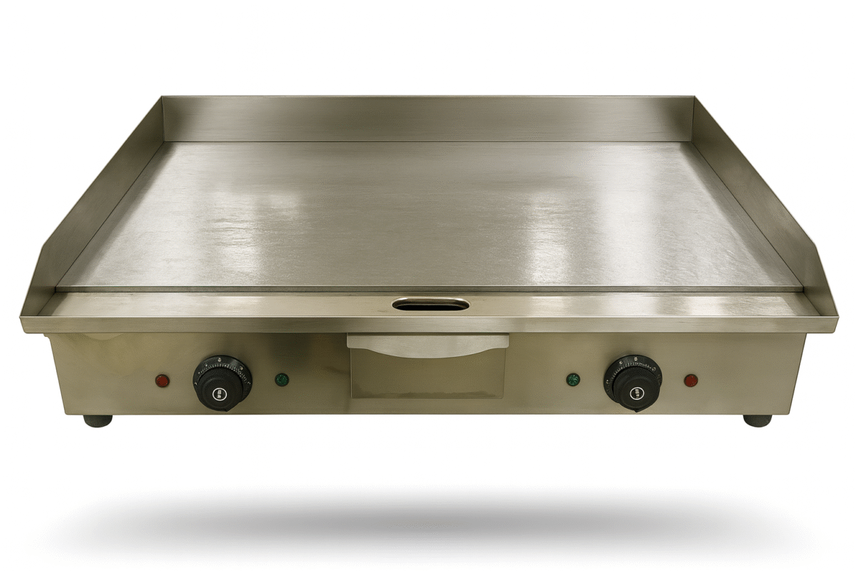 Planchas industriales: gas vs eléctrica, ¿qué conviene más a tu cocina? 8 Plancha Eléctrica Acero Rectifcado 10 mm Económica de 740 x490 x240h mm IEG-820