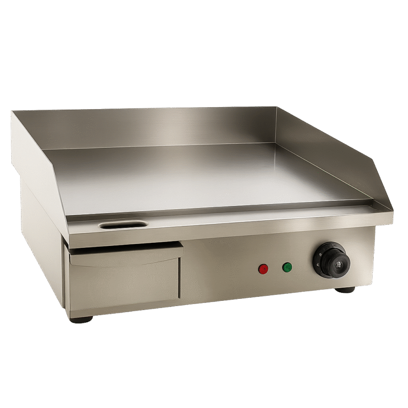 Planchas industriales: gas vs eléctrica, ¿qué conviene más a tu cocina? 11 PLANCHA ELÉCTRICA HOSTELERÍA ACERO RECTIFICADO 10 MM ECONÓMICA DE 550 X450 X240H MM IEG-818