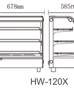 Alternative view of Vitrina caliente 130  Litros 678×585×686mm HW-120X
