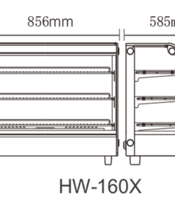 Alternative view of Vitrina caliente 160 Litros 856×585×686mm HW-160X