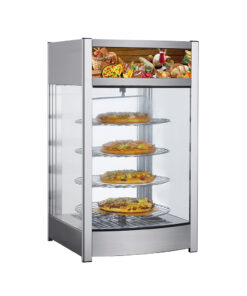 Vitrina caliente 97 litros con 4 estantes rotativos 460×448×785mm RTR-97L-2