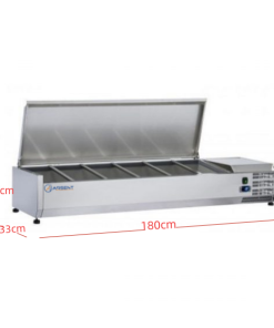 Alternative view of Vitrina Fría para ingredientes 9 VRX1800S/SLID con tapa de acero inoxidable