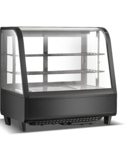Alternative view of Vitrina Pastelera Expositora Refrigerada de Sobremesa 2 Estantes con 2 Puertas Correderas Negra 100 Litros Ventilada Cleiton  682x450x675 mm CW-100