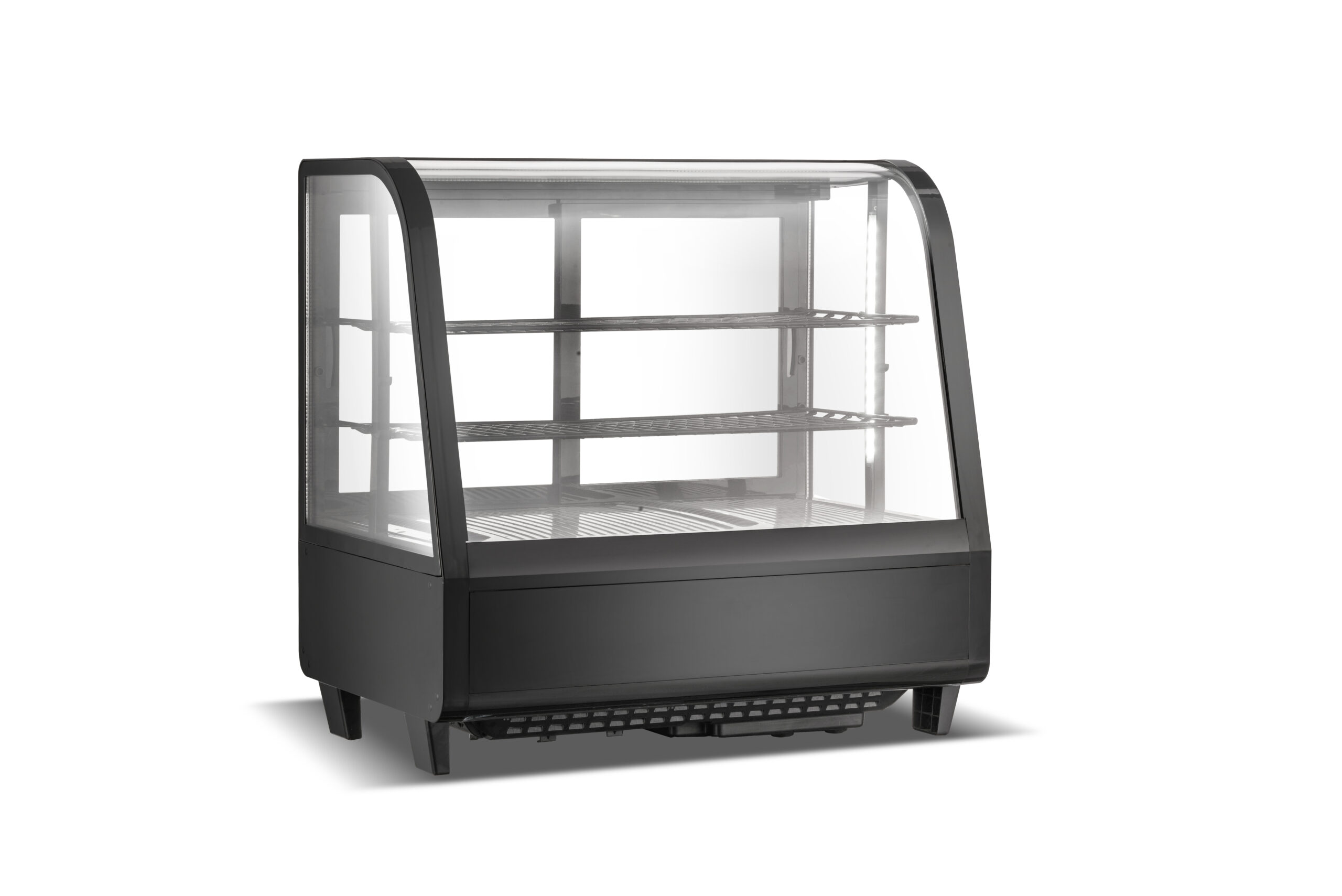 Vitrina Pastelera Expositora Refrigerada de Sobremesa 2 Estantes con 2 Puertas Correderas Negra 100 Litros Ventilada Cleiton 682x450x675 mm CW-100 2 Vitrina Pastelera Expositora Refrigerada de Sobremesa 2 Estantes con 2 Puertas Correderas Negra 100 Litros Ventilada Cleiton 682x450x675 mm CW-100 - Imagen 2